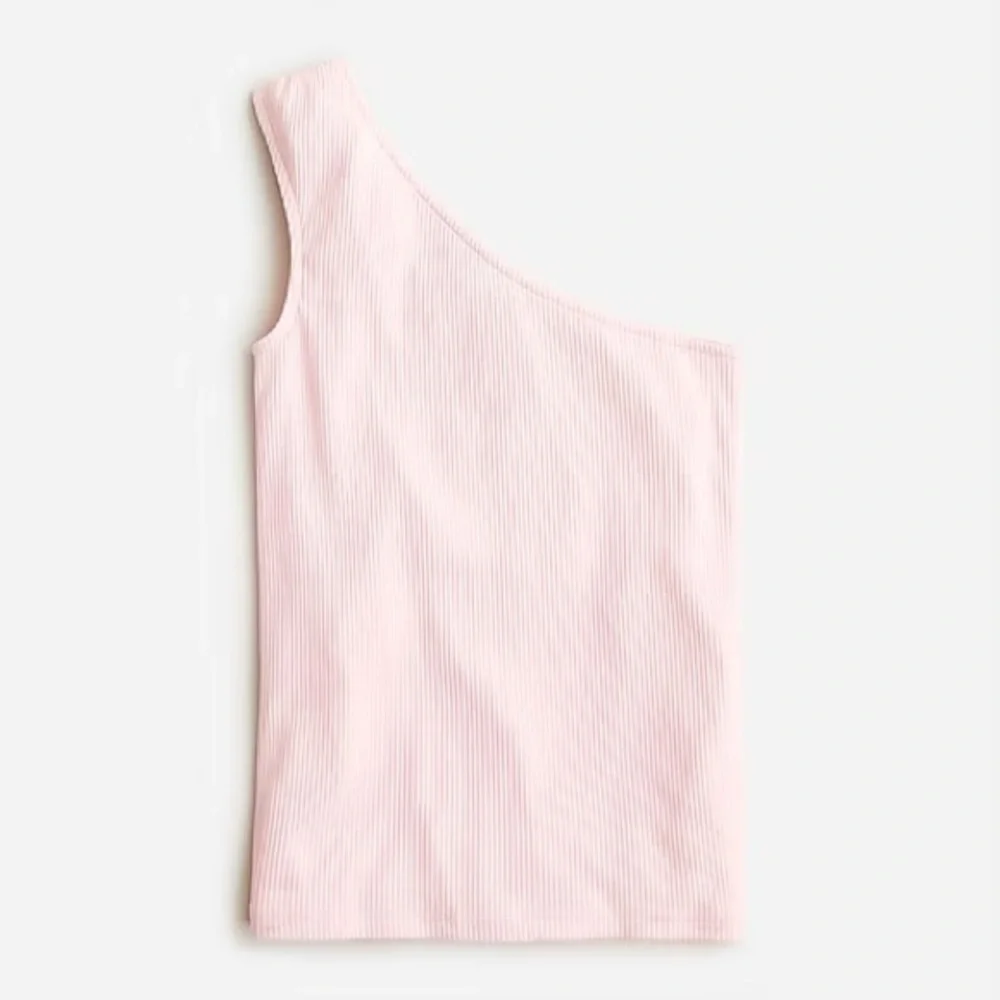 NWT J Crew One Shoulder Vintage Rib Warm Pink Top XS - Picture 1 of 6